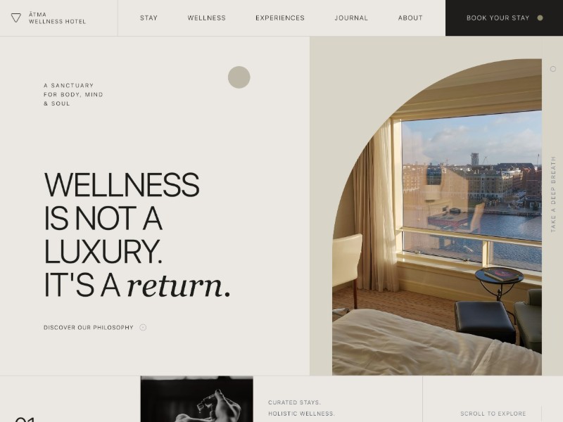 Preview for Atma Wellness Hotel Landing Page Template
