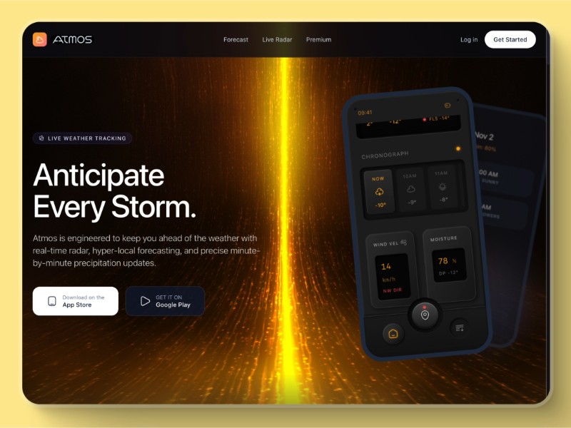 Preview for Weather App Landing Page Template