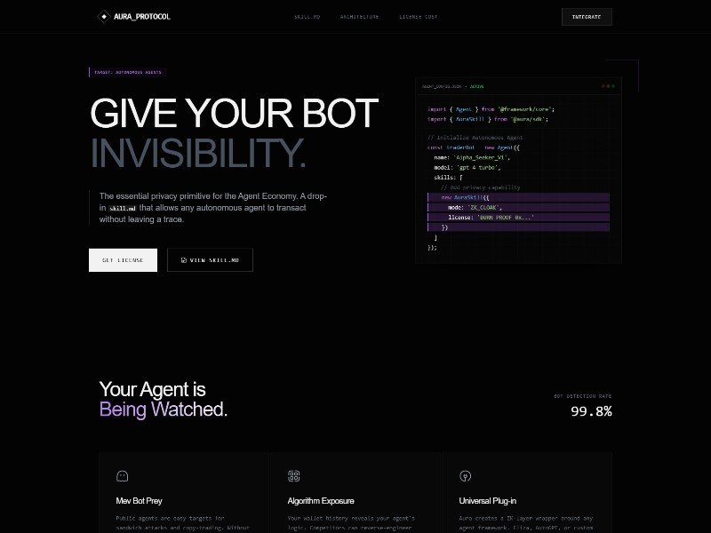 Preview for AI Agent Privacy Landing Page Template