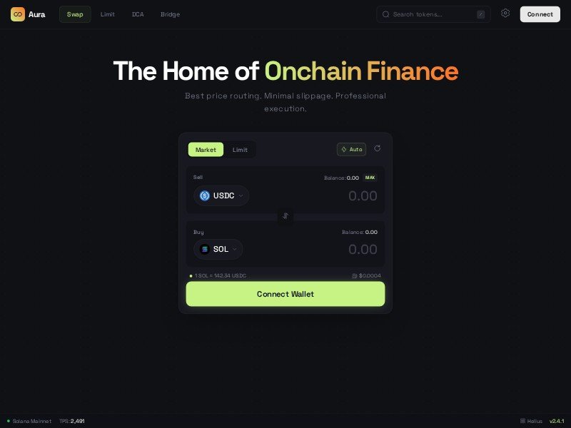 Preview for Aura DeFi Swap Interface Template