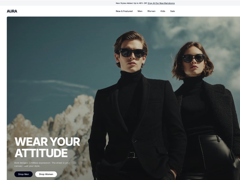Preview for Aura E-Commerce Landing Page Template