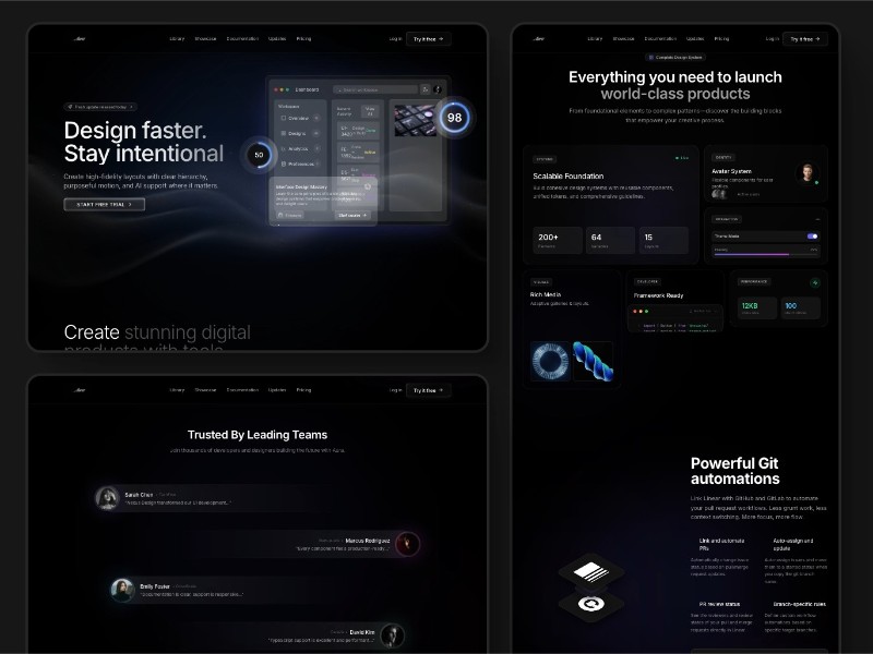 Preview for Aura Design UI Library Landing Page Template