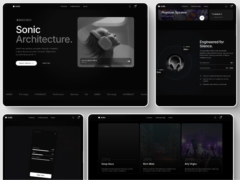 Preview for Aura Sonic Architecture E‑commerce Landing Page Template