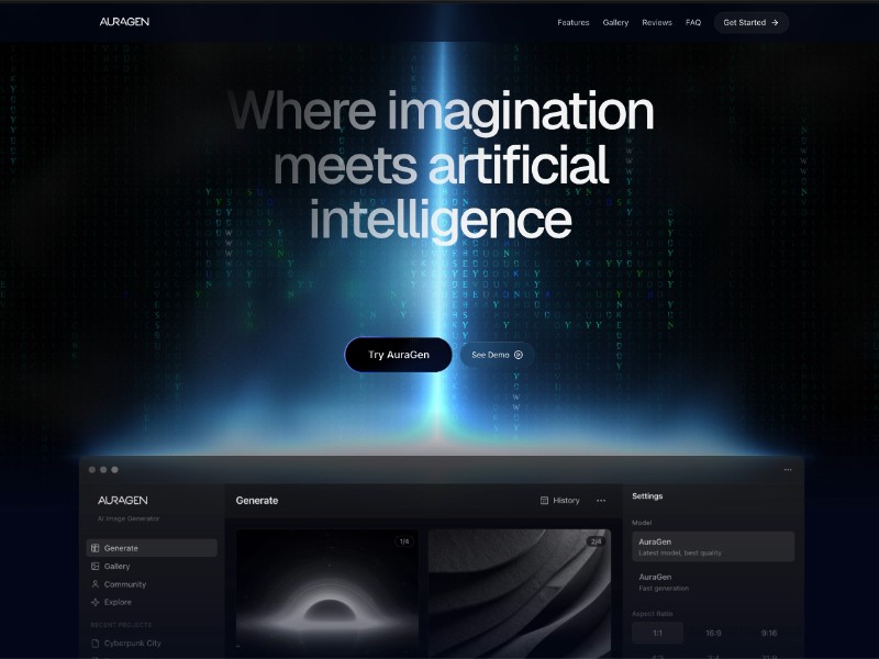 AI Image Generation Landing Page