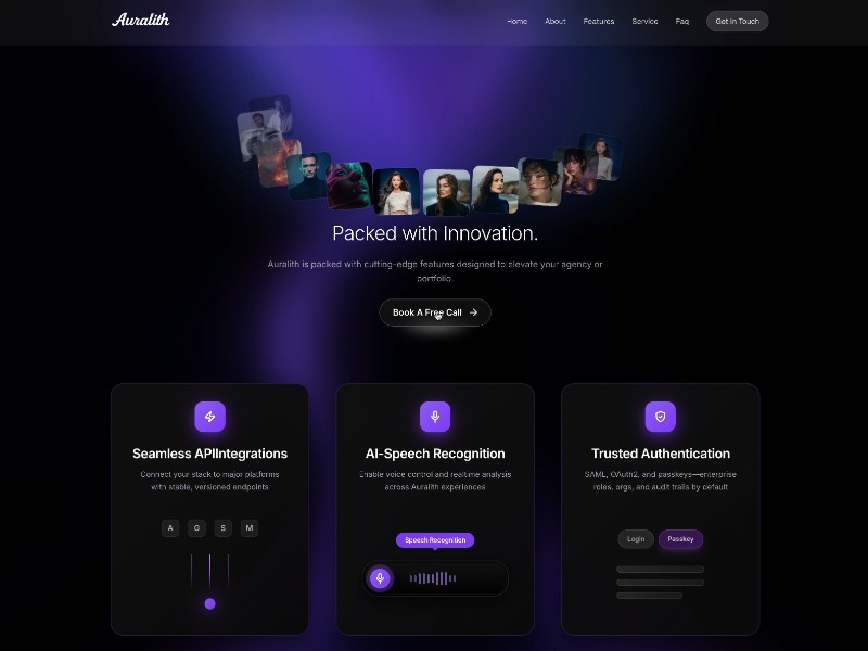 Preview for Auralith Digital Studio Landing Page Template