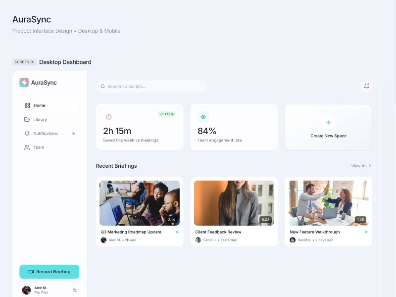 Preview for AuraSync SaaS Interface UI Template