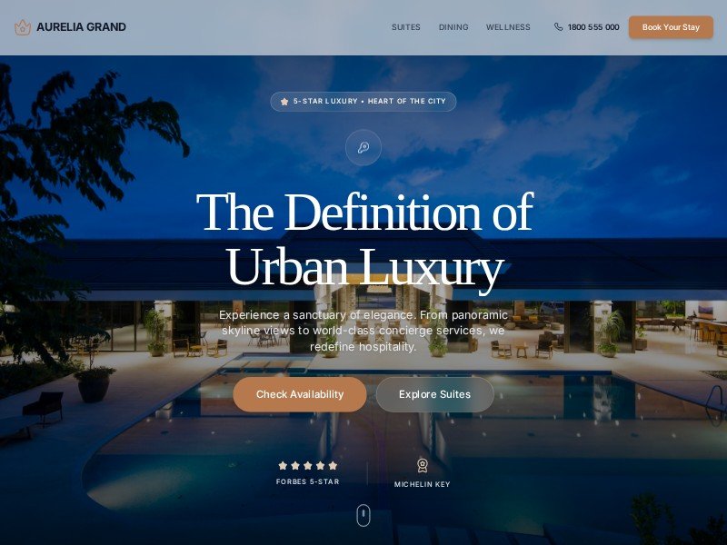 Preview for Aurelia Grand Luxury Hotel Landing Page Template