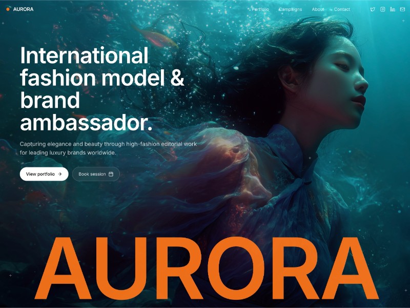 Preview for Model Portfolio Landing Page Template