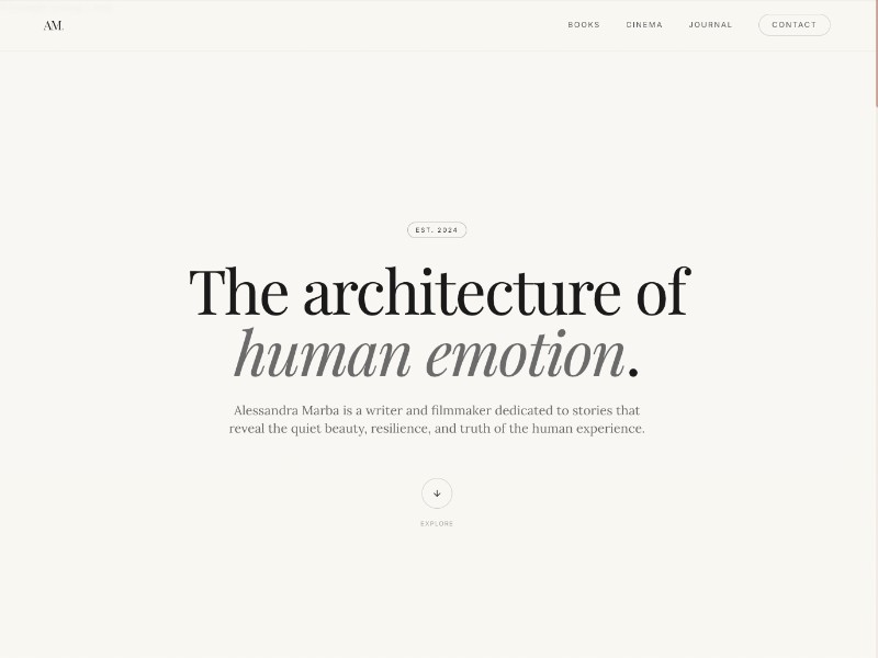 Preview for Narrative Artist Portfolio Website Template