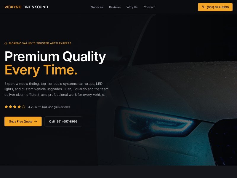 Preview for Auto Accessories Services Landing Page Template