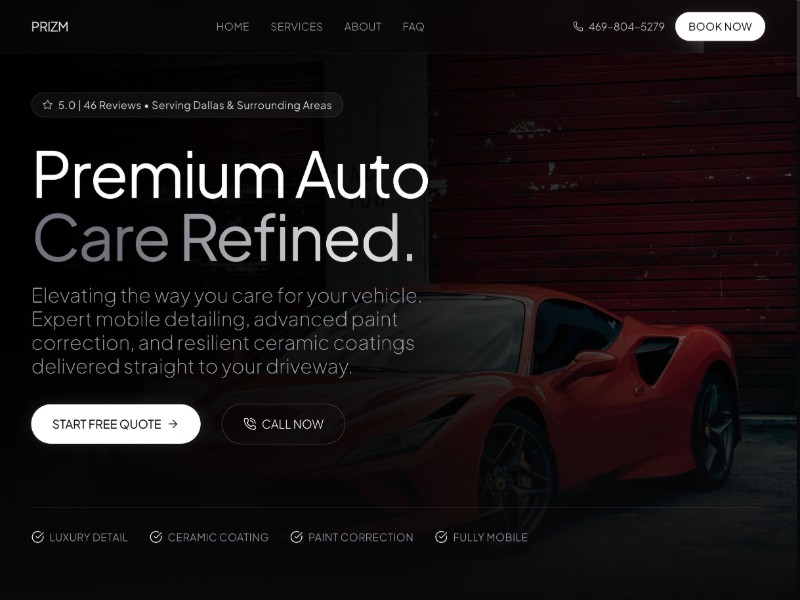 Preview for Auto Detailing Landing Page Template