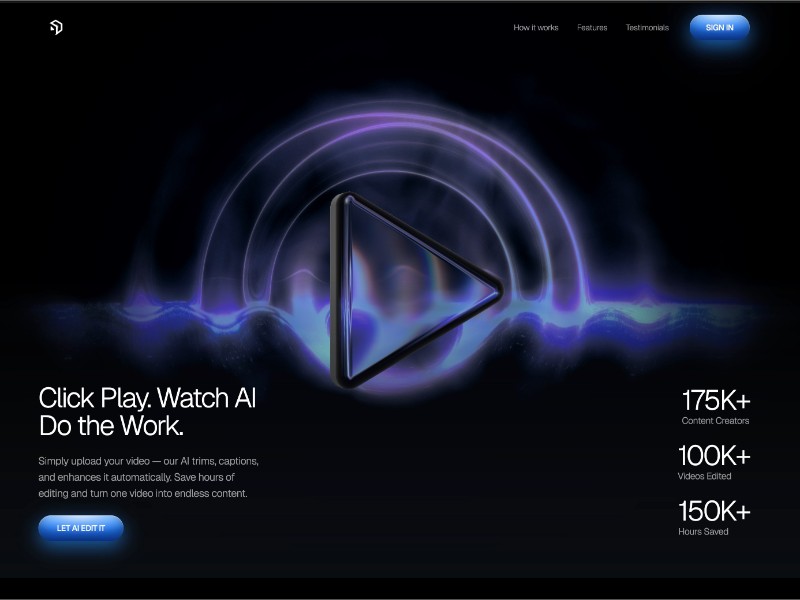 Preview for Autocut AI Video Editor Landing Page Template