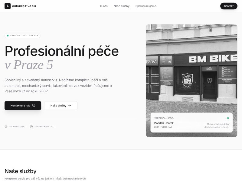Preview for Autoservis Business Landing Page Template