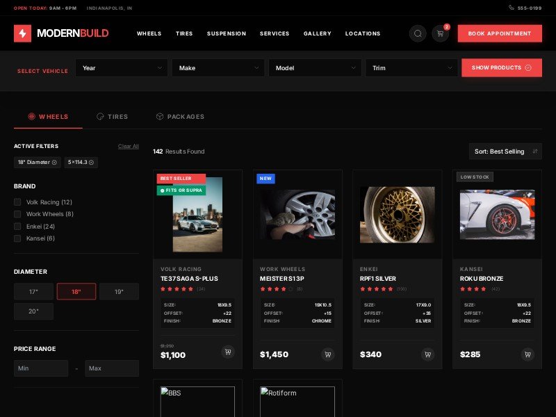 Preview for Automotive E-commerce Shop Template