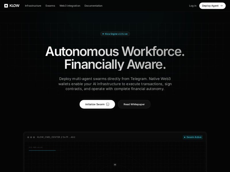 Preview for AI Web3 Swarm Landing Page Template