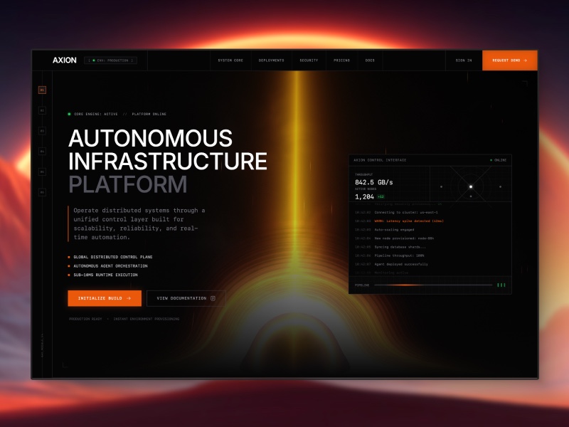 Preview for Enterprise Infrastructure SaaS Website Template