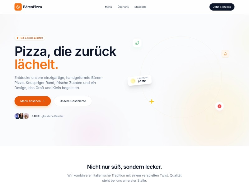 Preview for BärenPizza Restaurant Landing Page Template