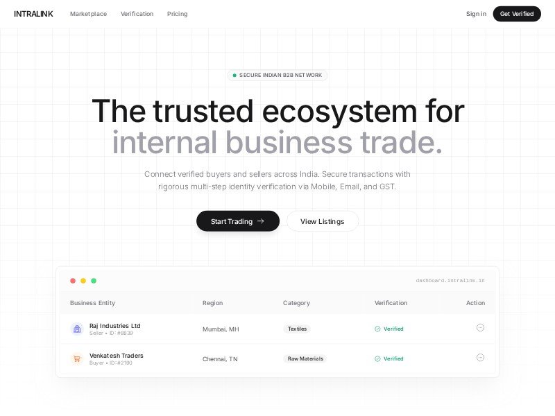 Preview for Indian B2B Marketplace Landing Page Template