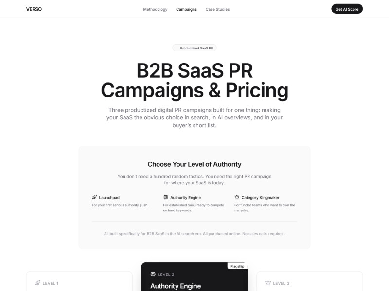 Preview for B2B SaaS PR Landing Page Template