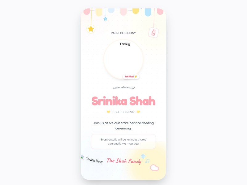 Preview for Pasni Ceremony Invitation Card Template
