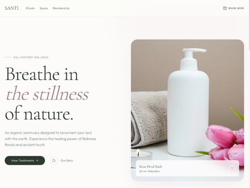 Preview for Bali Spa & Wellness Landing Page Template
