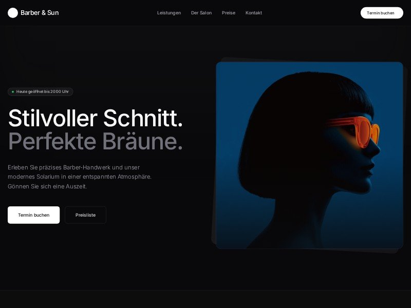 Preview for Barber & Sun Grooming Landing Page Template