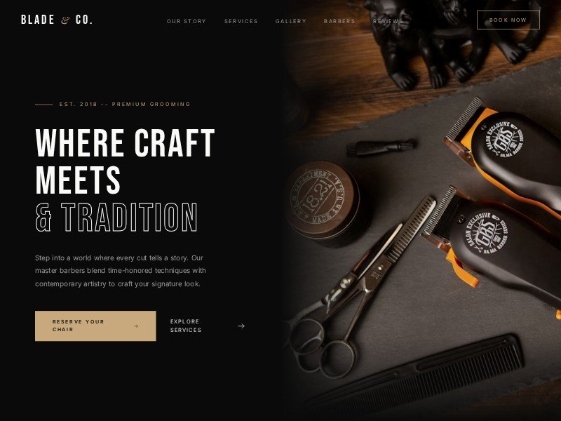 Preview for Barbershop Landing Page Template