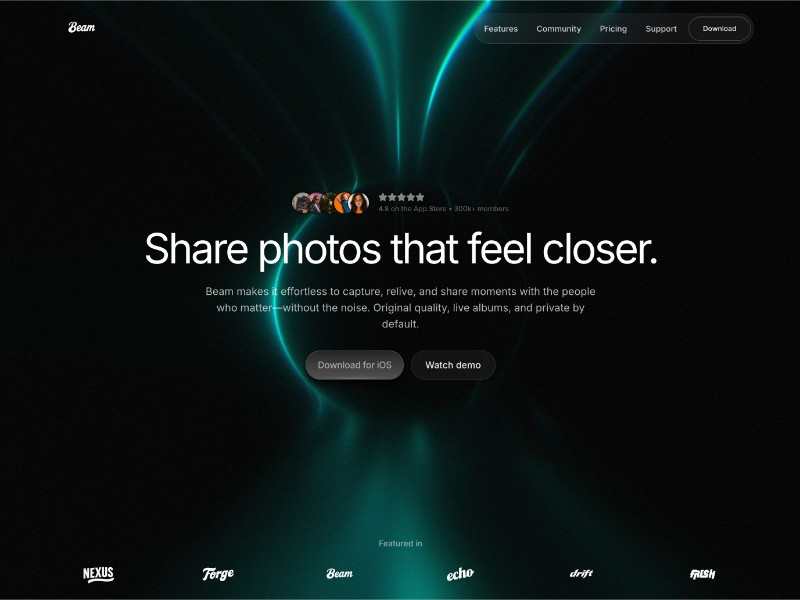 Preview for Photo Sharing Landing Page Template