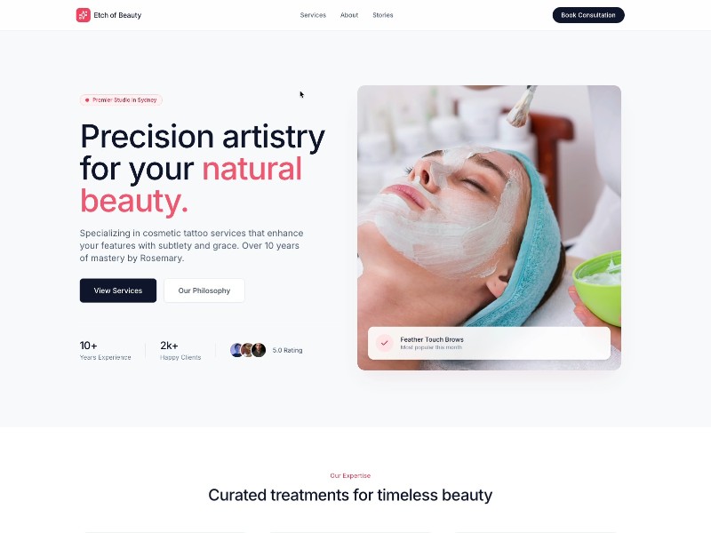 Preview for Beauty Studio Landing Page Template