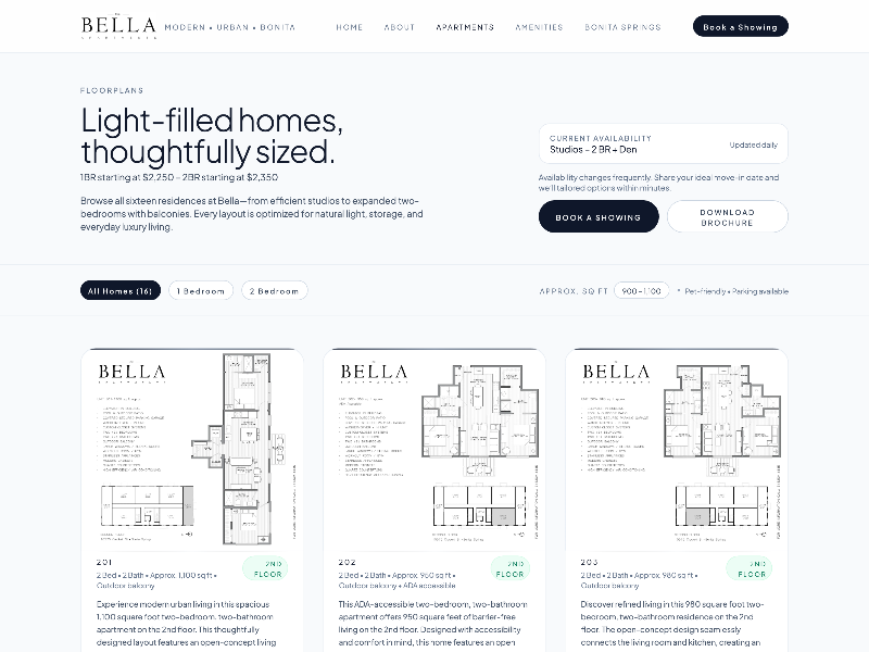 Preview for Bella Apartments - Floorplans 11-22