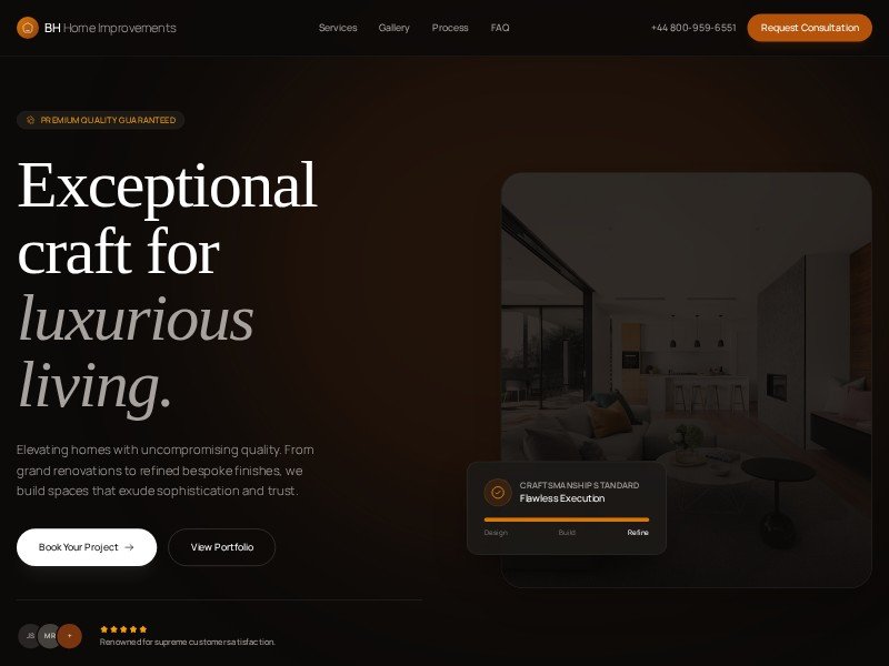 Preview for Luxury Home Renovation Landing Page Template