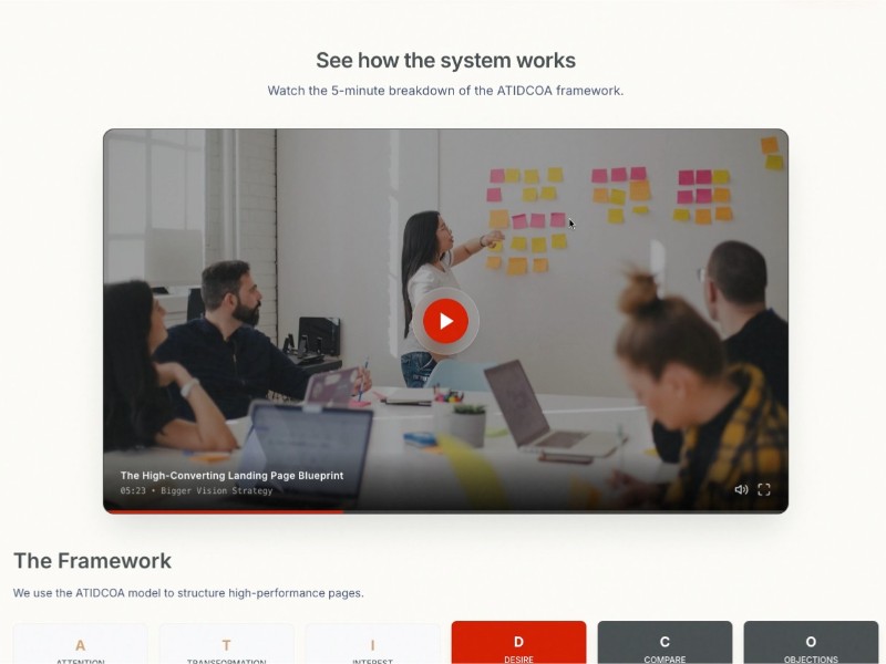 Preview for Bigger Vision Landing Page