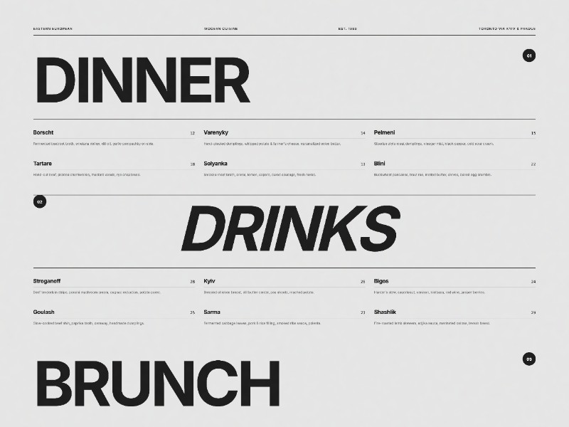 Preview for Bistro Menu Restaurant Website Template