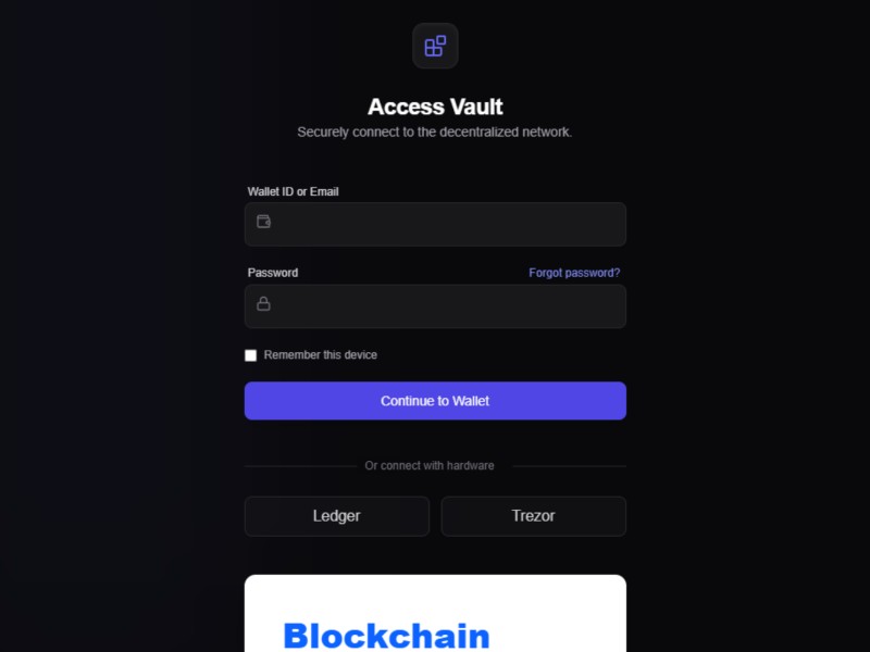 Preview for Crypto Wallet Login Page Template
