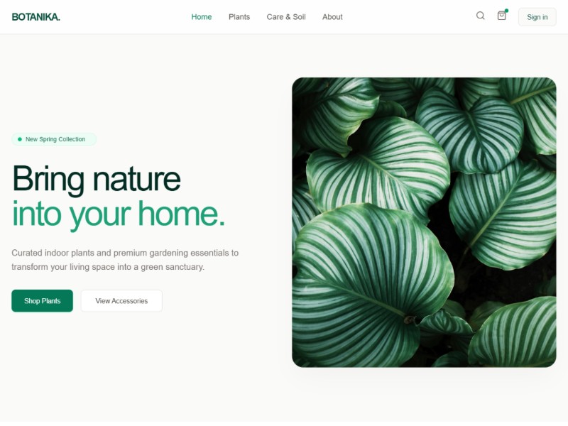 Preview for Plant E-commerce Landing Page Template