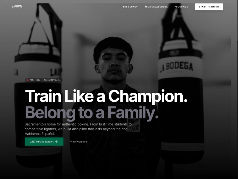 Preview for Boxing Gym Landing Page Template