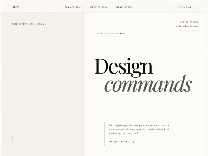 Preview for AURA Brand Studio Landing Page Template