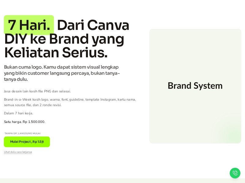 Preview for Brand-in-a-Week Identity Landing Page Template