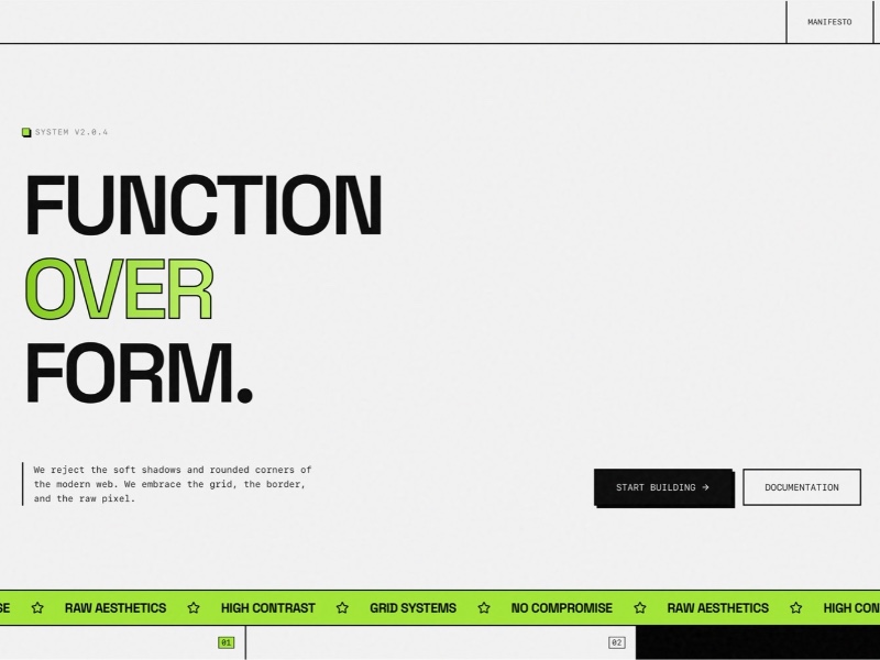 Preview for Brutalist Portfolio Landing Page Template