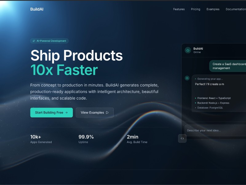 Preview for BuildAI SaaS Landing Page Template