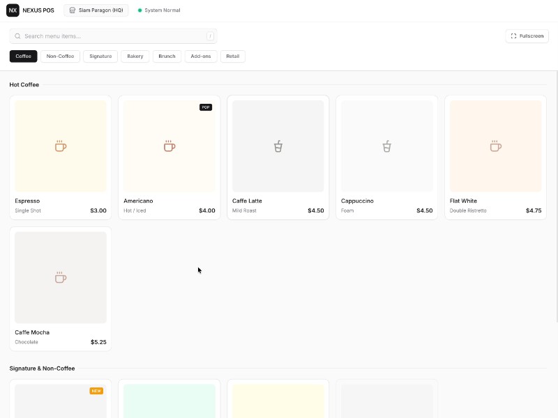 Preview for Cafe POS UI Dashboard Template