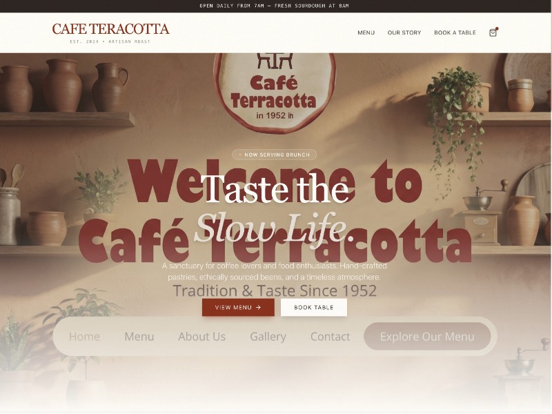 Preview for Cafe Restaurant Landing Page Template