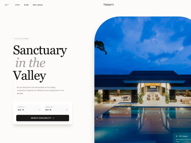 Preview for Luxury Vineyard Resort Landing Page Template