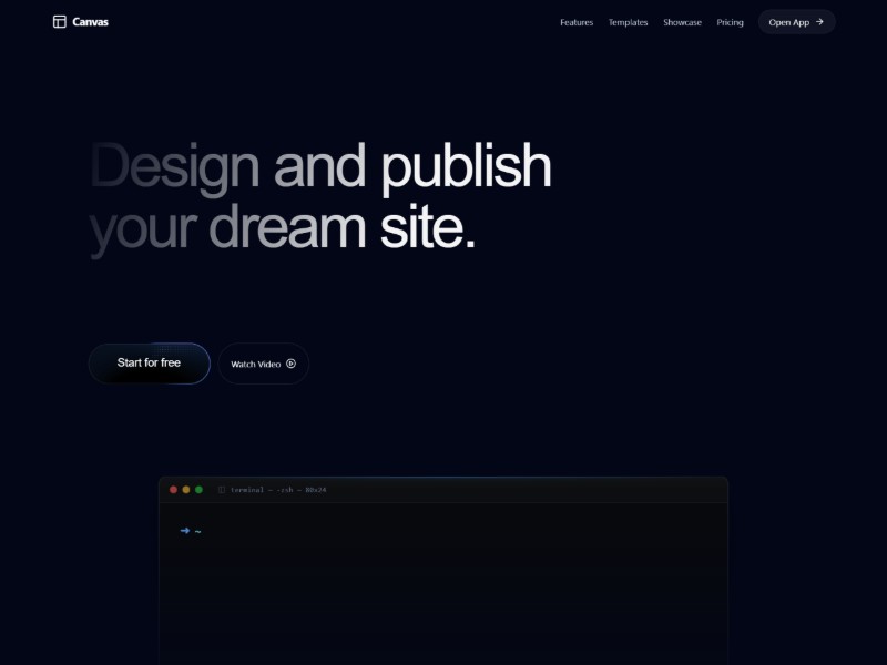 Preview for Canvas Web Builder Landing Page Template