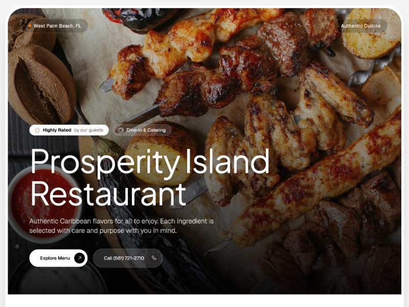 Preview for Caribbean Restaurant Landing Page Template