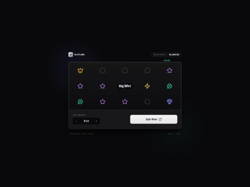 Preview for Modern Casino Slot UI Template