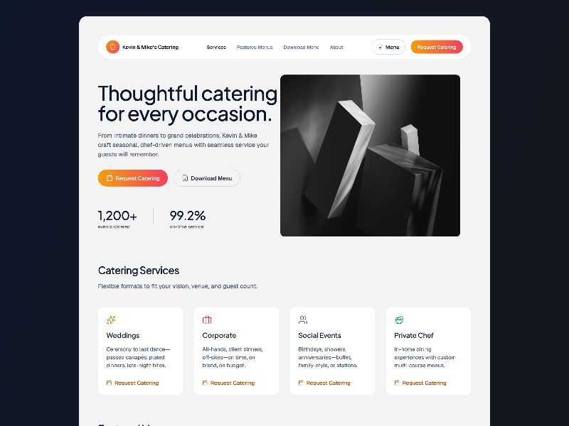 Preview for Catering Service Landing Page Template