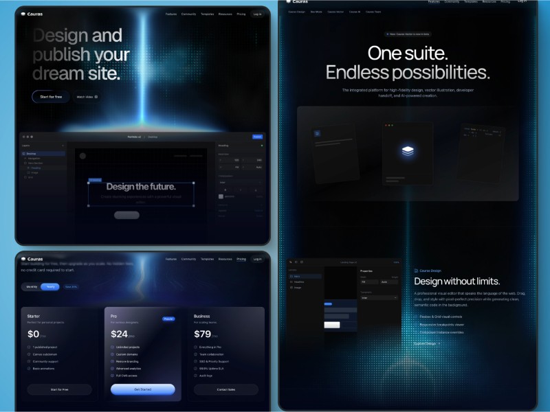 Preview for Cauras Website Builder Landing Page Template