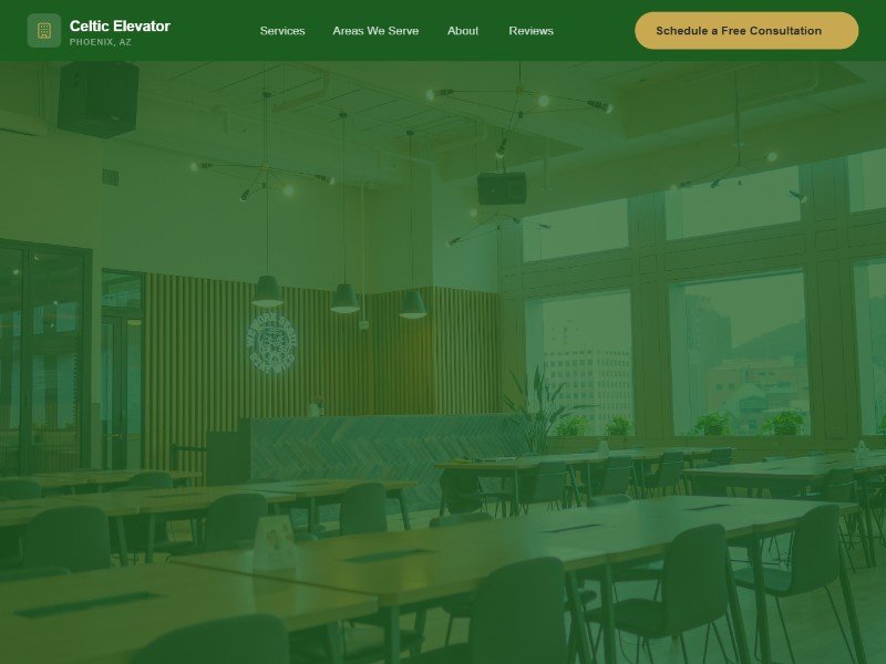 Preview for Celtic Elevator Contractor Landing Page Template