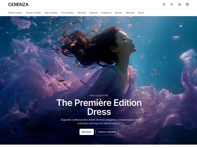 Preview for CERENZA Modern Atelier Landing Page Template